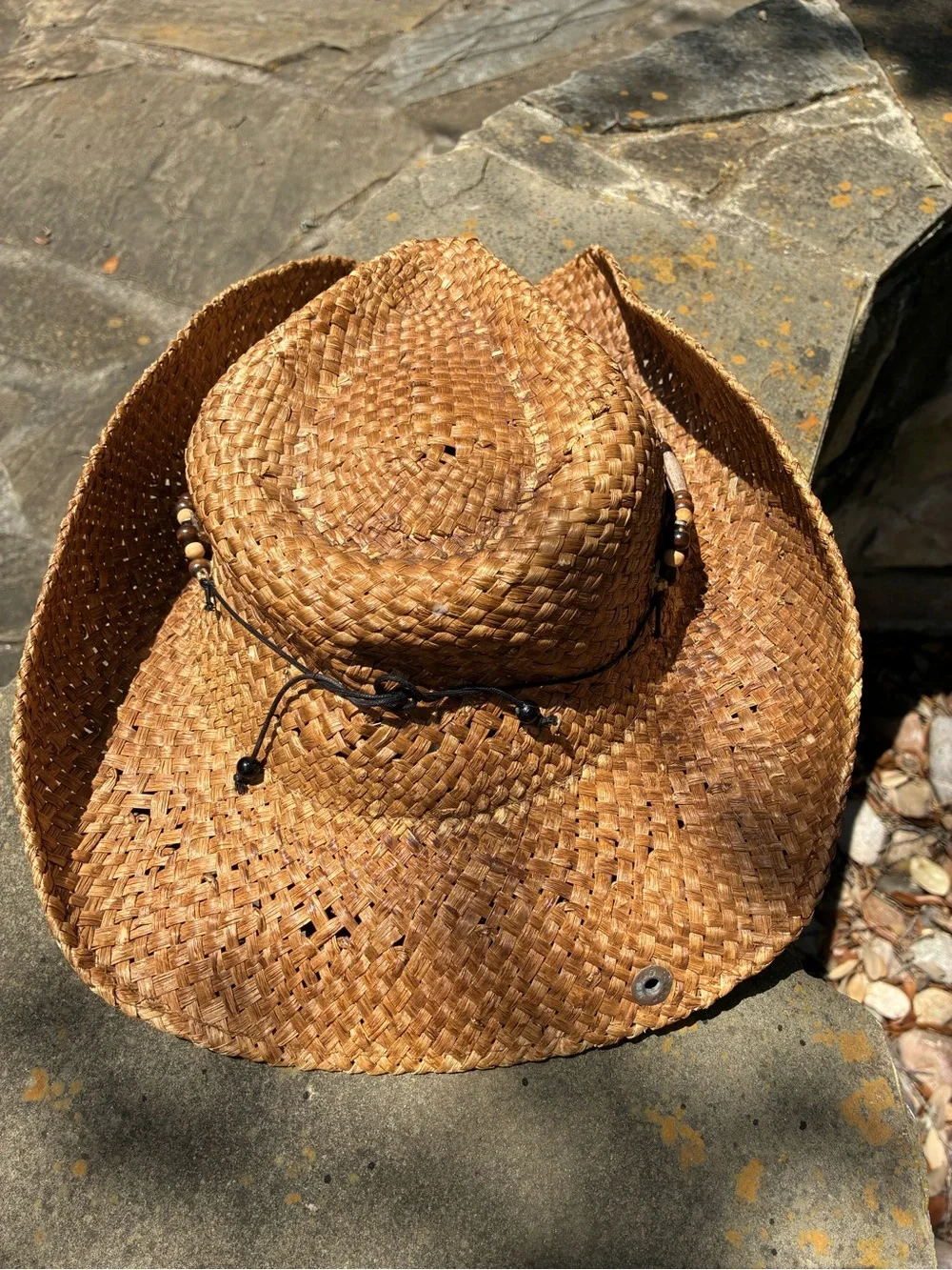 Peter Grimm Women’s Straw Western Cowboy Hat with Turquoise Beaded Concho